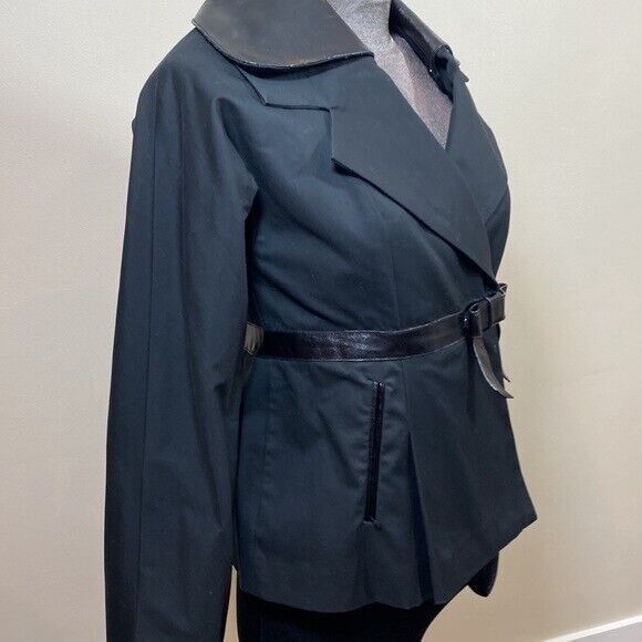 Trasy Resse New York Woman Jacket Black size 4 Leather Blazer B53 - Picture 8 of 12